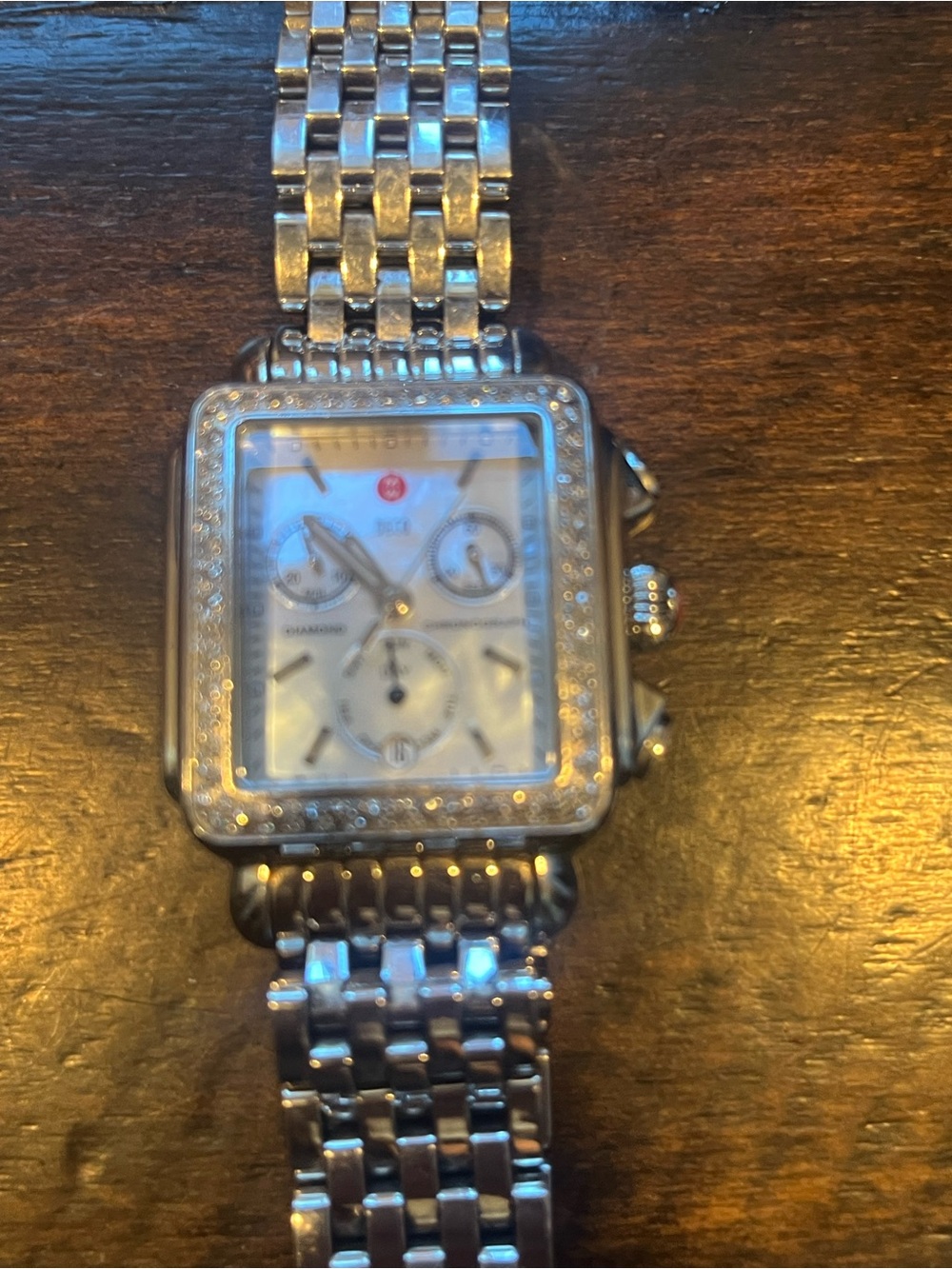 Michele Silver Diamond-Trim Stainless Steel Chronograph Watch - Picture 4 of 10